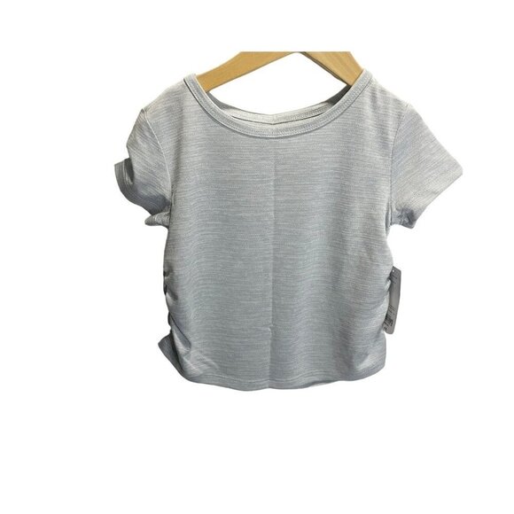Xersion Girls Quick-Dri T-Shirt Size Gray XXS 4/5 Short Sleeve Ruched Side NEW - Picture 1 of 4